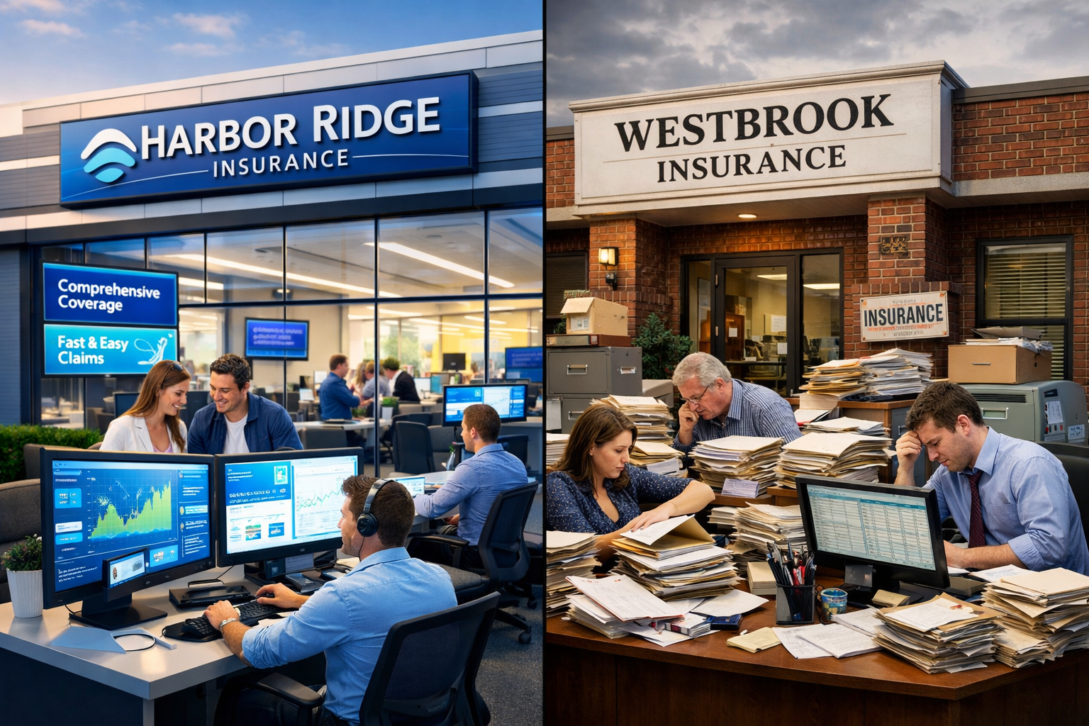 Two Insurance Agencies. Five Miles Apart. Three Years Later.